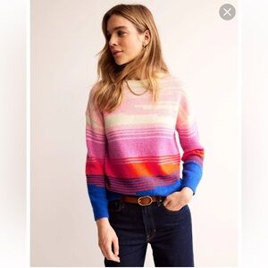 Boden Multicolor Striped Crew Neck Sweater